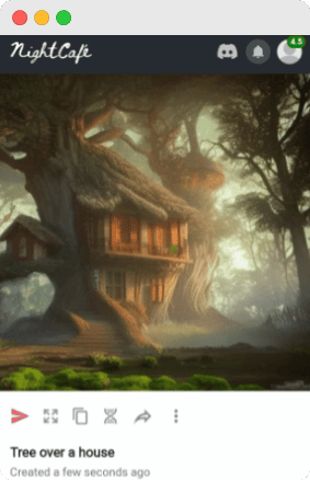 Tree over a house AI-generated image