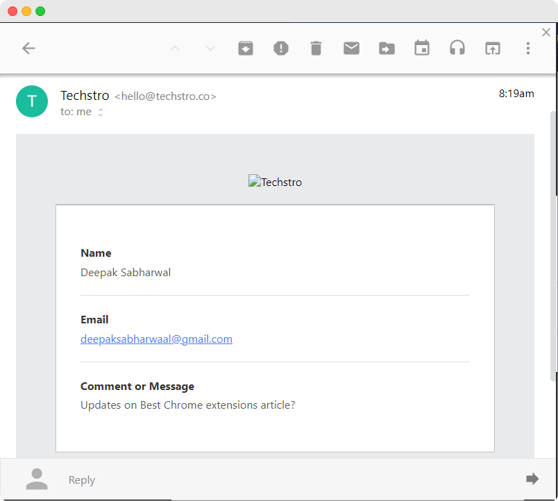 New Email in Checker Plus for Gmail