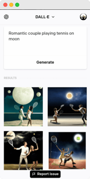 Romantic couple playing tennis on AI-generated image