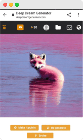 Pink Fox in the sea AI-generated image
